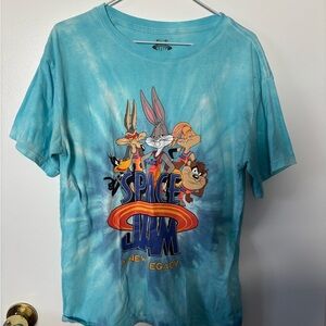Vintage 90s Style Space Jam Tie-Dye T-Shirt